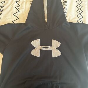 Under Armor Hoodie, grey logo, black main